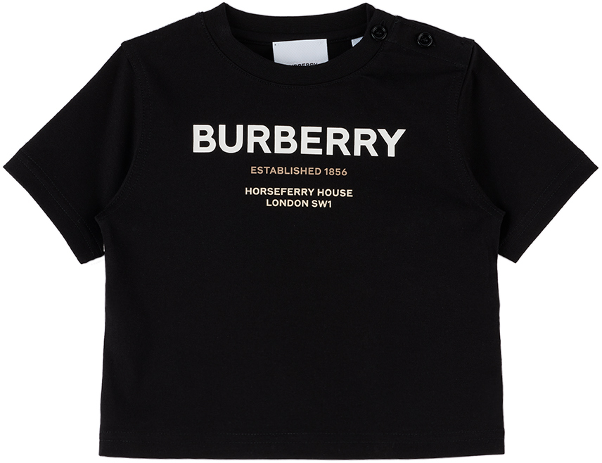 Burberry의 베이비 블랙 프린트 티셔츠 SSENSE 대한민국