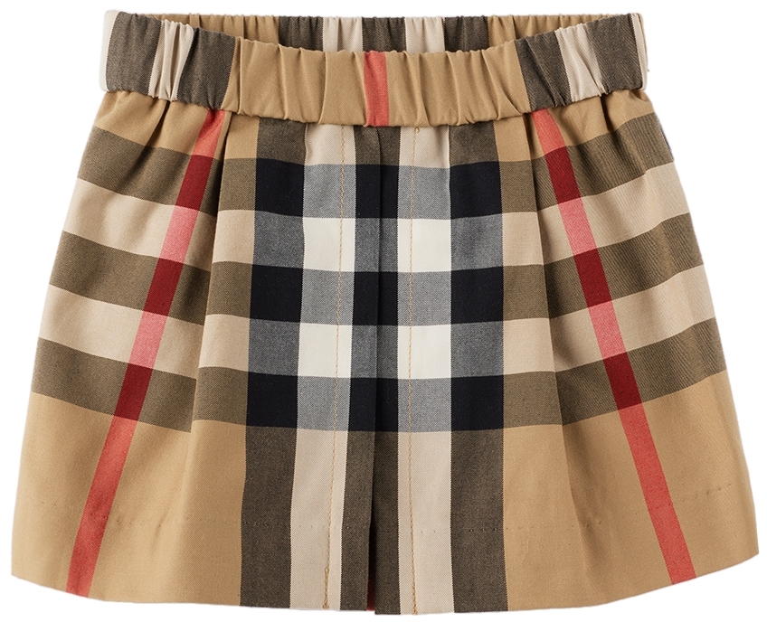 Baby Beige Exaggerated Check Skirt by Burberry | SSENSE