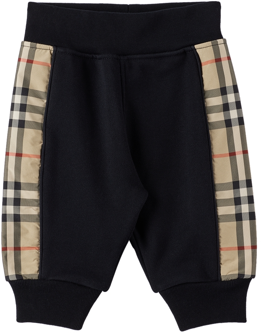 Baby Black Vintage Check Panel Lounge Pants by Burberry on Sale