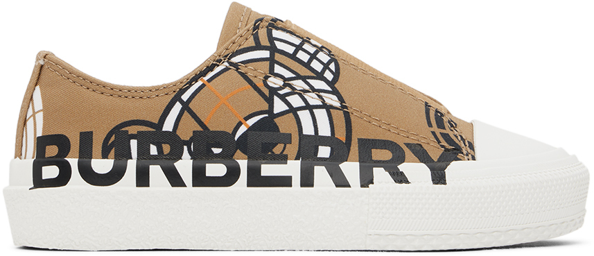 Burberry Kids Beige Montage Print Sneakers