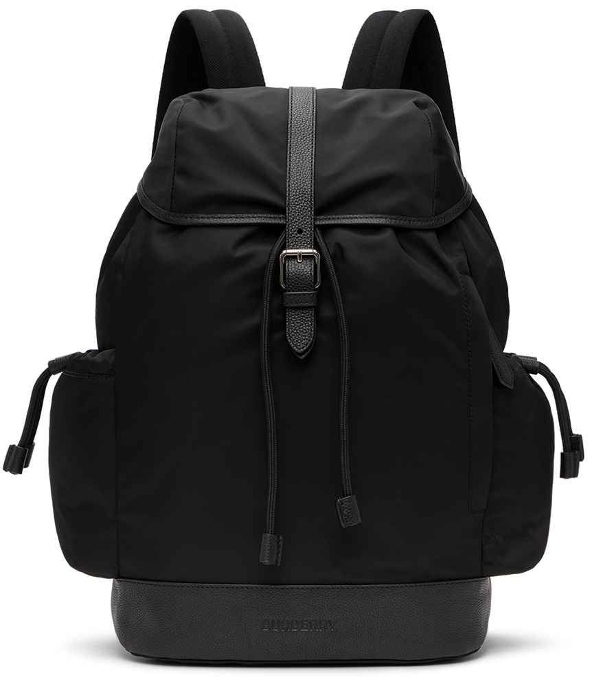 Burberry Baby Black Nylon Changing Backpack & Mat Set
