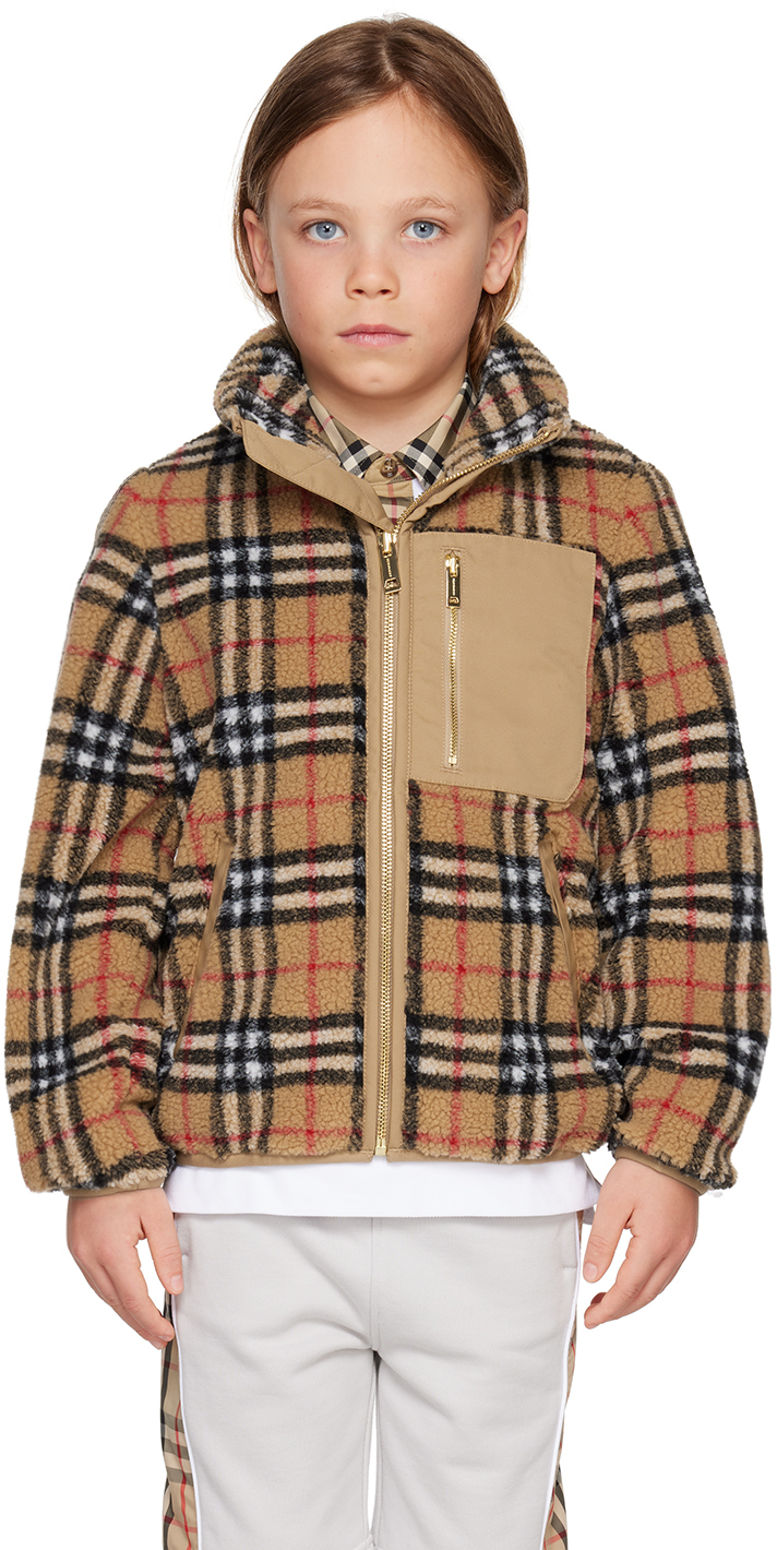 Burberry Boy's Carter TB Monogram Fleece Jacket, Size 3-14