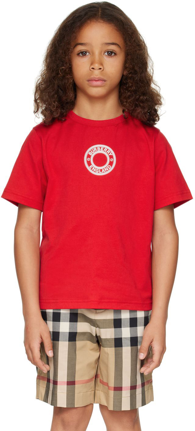 BURBERRY KIDS RED BONDED T-SHIRT