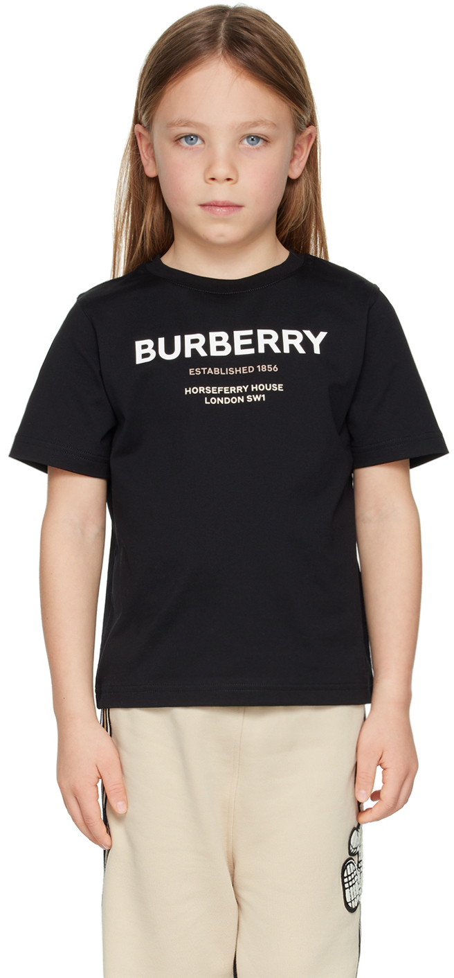 Burberry Kids Black Horseferry T-Shirt