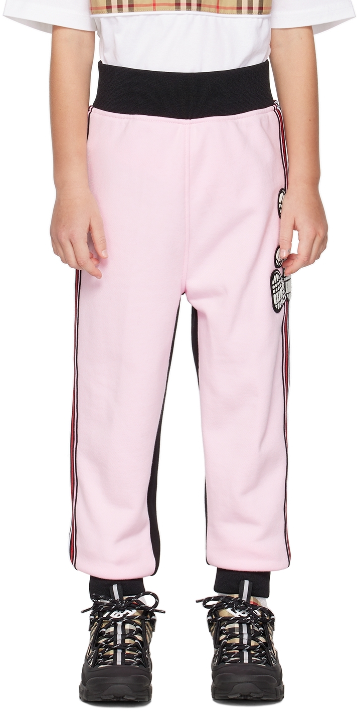 Burberry Kids Pink Thomas Bear Lounge Pants In Pale Candy Pink | ModeSens