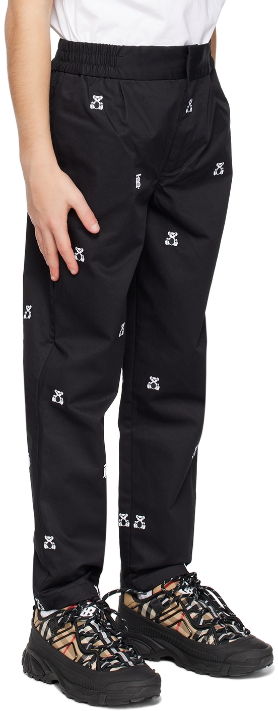 BURBERRY KIDS BLACK THOMAS BEAR TROUSERS