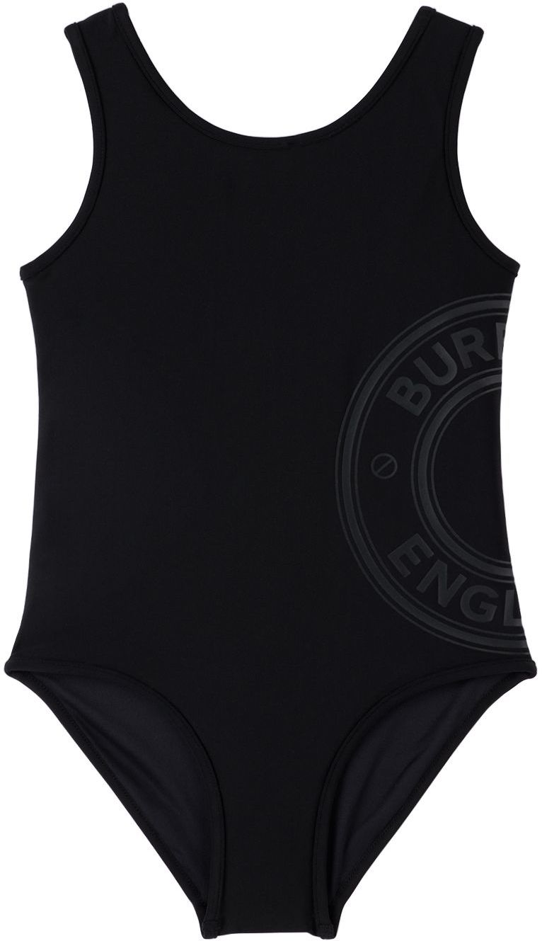 Burberry Kids Black Bonded One-piece Swimsuit