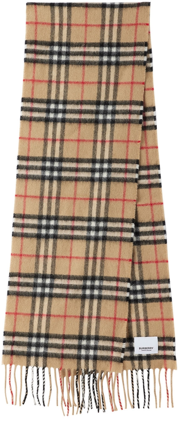 Kids Beige 'The Mini Check' Scarf by Burberry | SSENSE