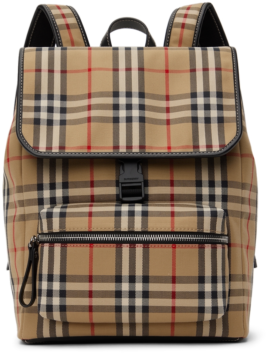 Kids Beige Vintage Check Backpack by Burberry | SSENSE