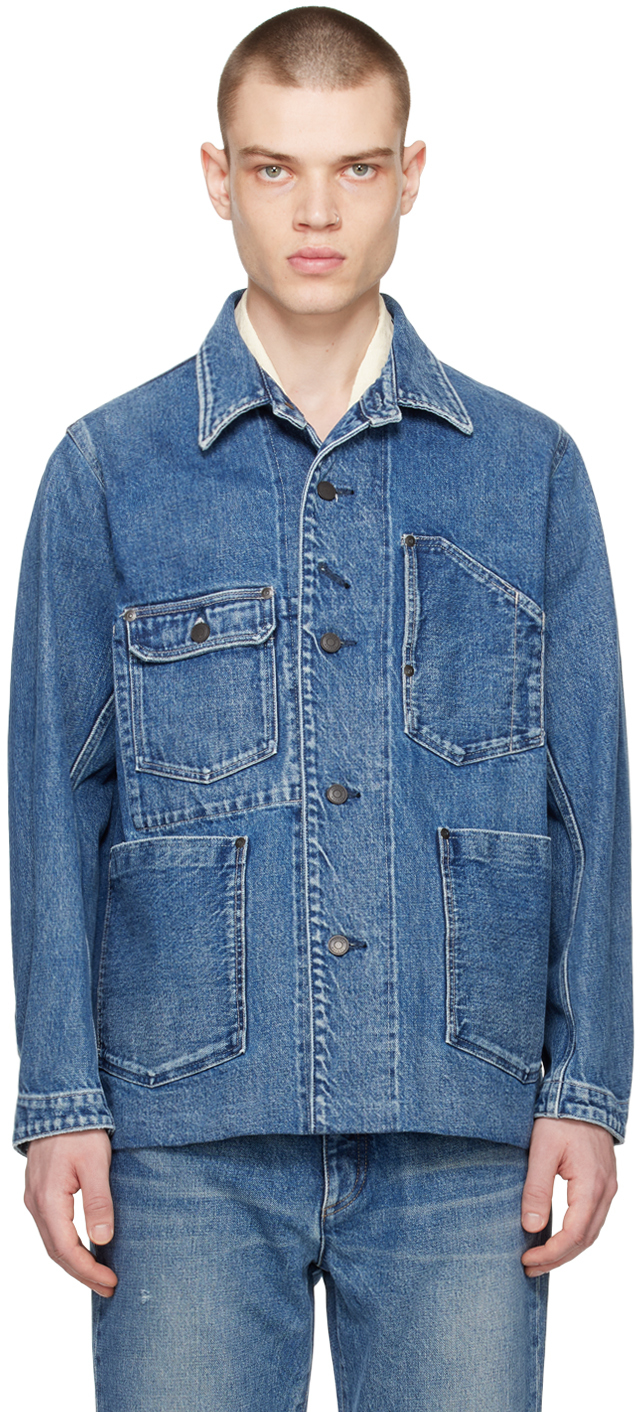 Tanaka Blue 'the Work' Denim Jacket In Vintage Blue | ModeSens