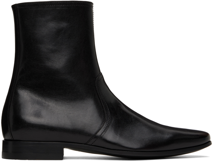 Black 400 Leather Chelsea Boots by Pierre Hardy on Sale