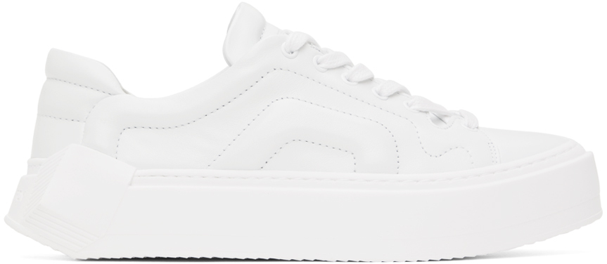 PIERRE HARDY WHITE CUBIX LEATHER SNEAKERS