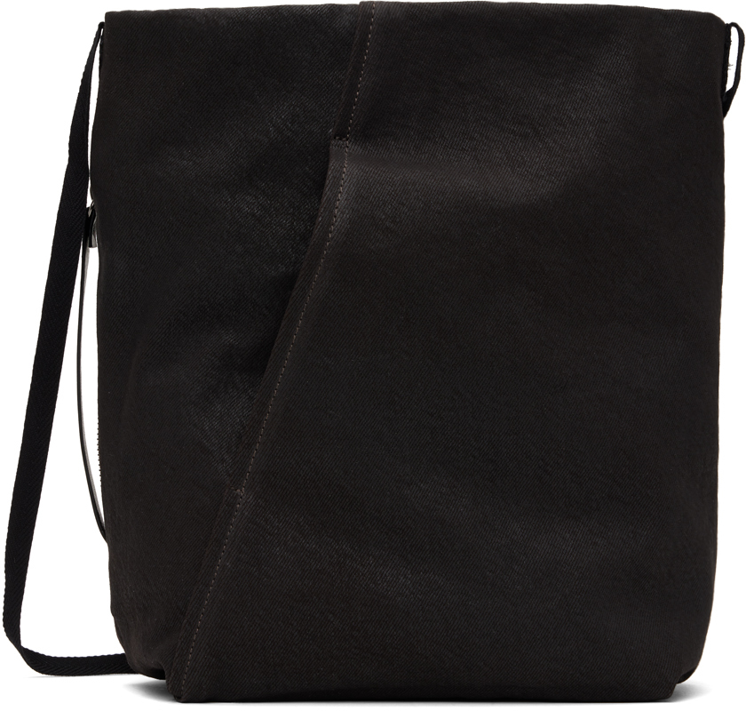 Ann Demeulemeester Leather Bucket Bag In 068 Dark Brown