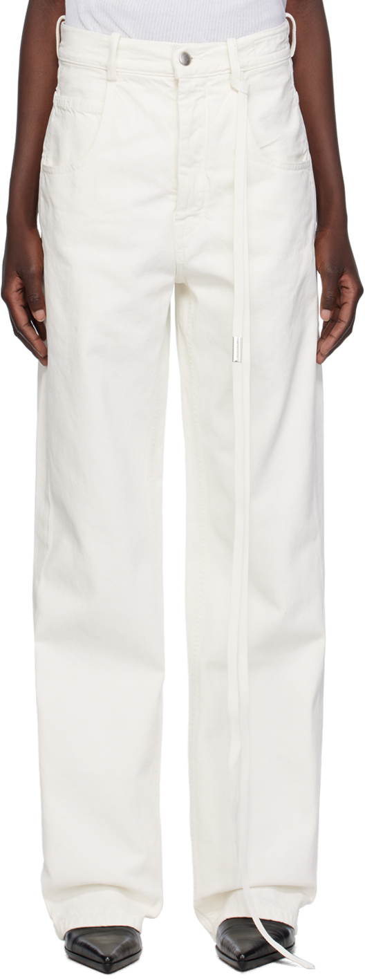 Ann Demeulemeester White Claire Jeans In 020 Chalk