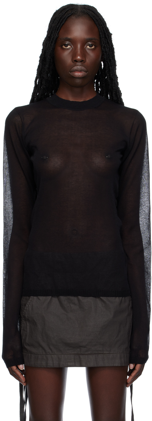 Ann Demeulemeester Black Betsy Long Sleeve T-shirt In 099 Black