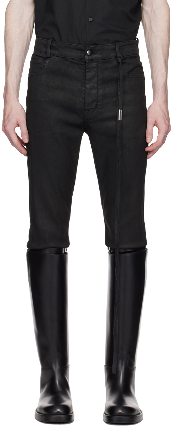 MAJE Black Waxed Jeans Womens Size 26 Low Rise Edgy Biker Skinny Pants |  eBay