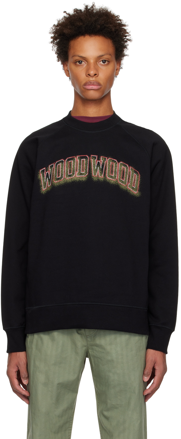 Wood Wood Hester Ivy Organic Cotton Graphic Logo Sweatshirt In Black