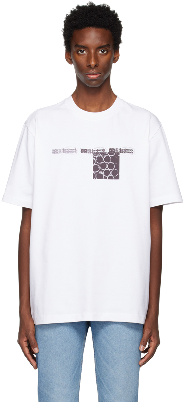 Wood Wood White Haider Texture T-shirt In Weiss
