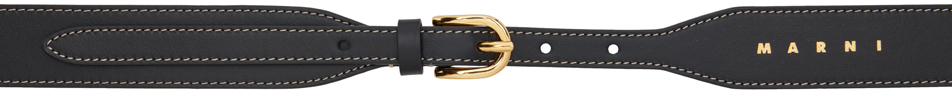 Marni Black Leather Belt In 00n99 Black