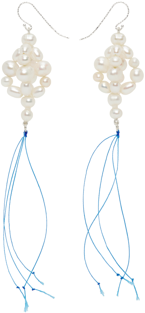 Bleue Burnham White Pearl Hanging Earrings
