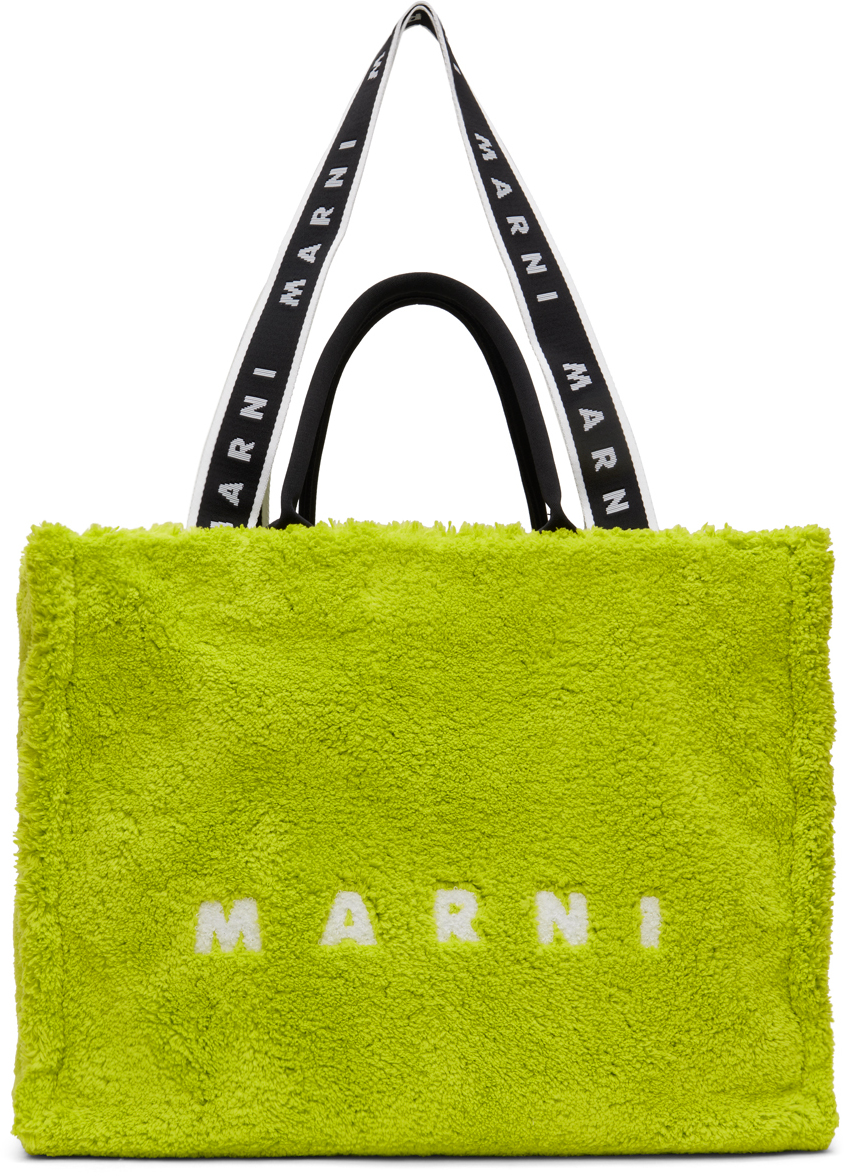 Marni Green East West Tote In 00v07 Light Lime