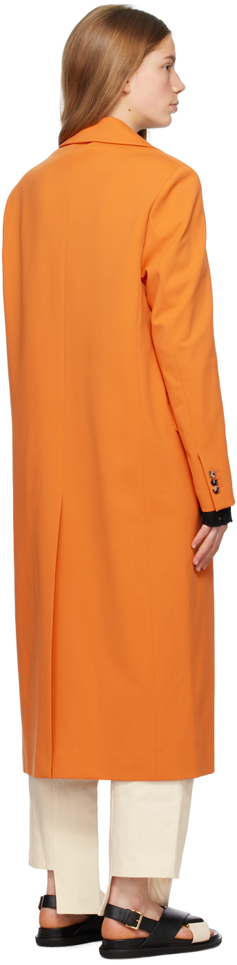 Marni Single-breasted Long Coat In 00r21 Alkekengi