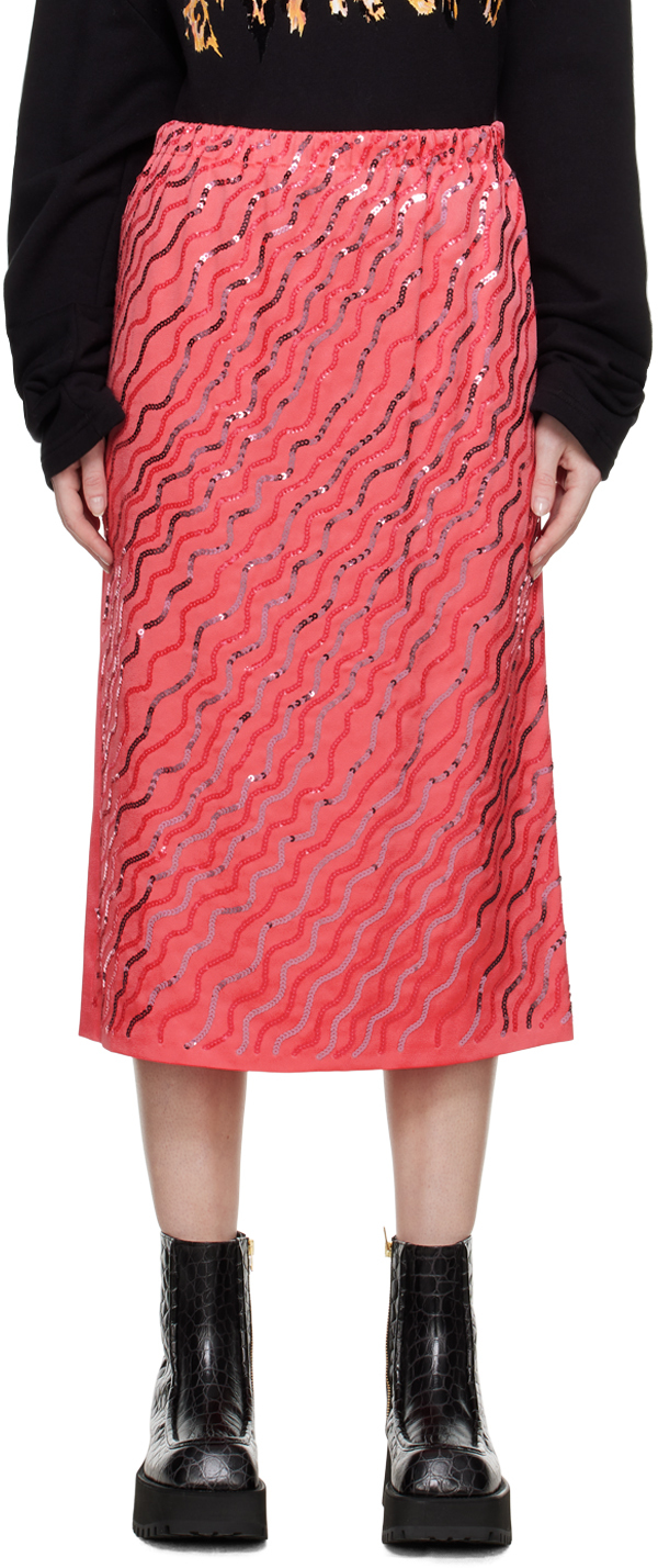 Marni Sequin-embellished A-line Skirt In Pink