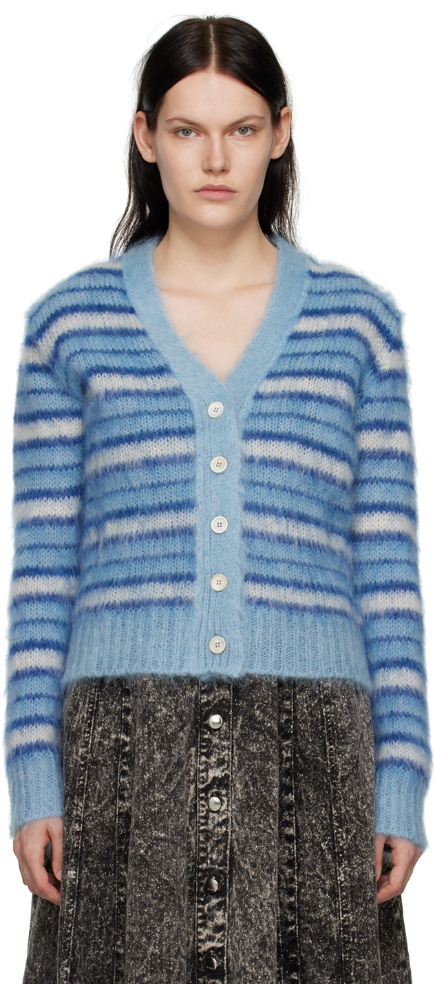 Marni: Blue Mohair Cardigan