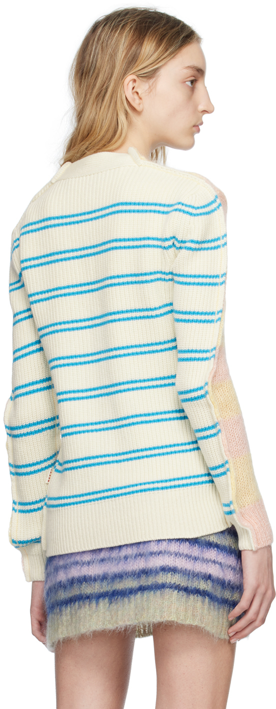 Marni Stripe-pattern Cardigan In Mxy06 Endive