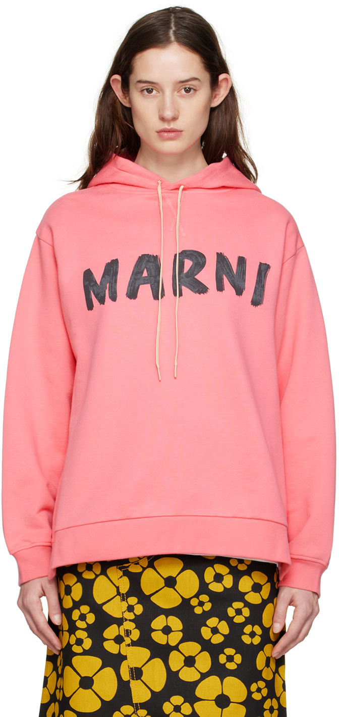 MARNI PINK PRINTED HOODIE