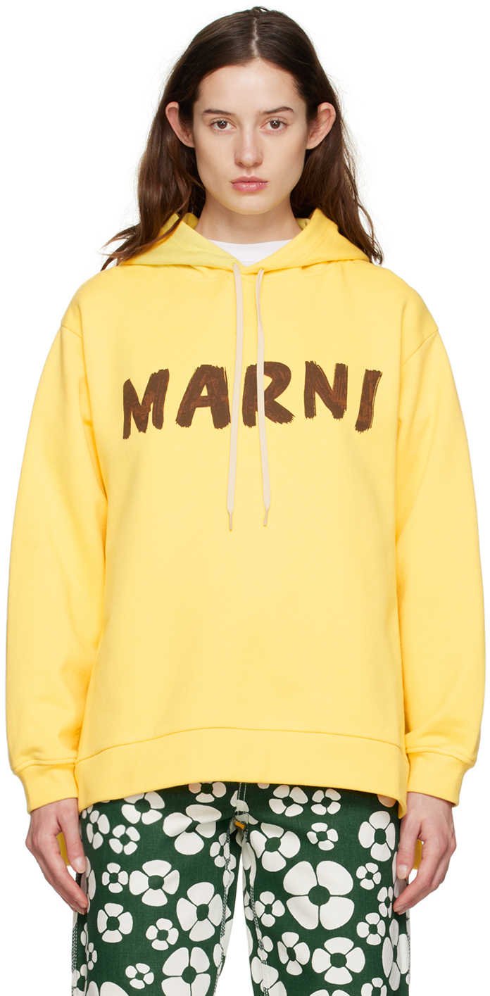 Pull à Capuche Superdry Femme Jaune Taille 8 – Imprimé Logo – Excellent état