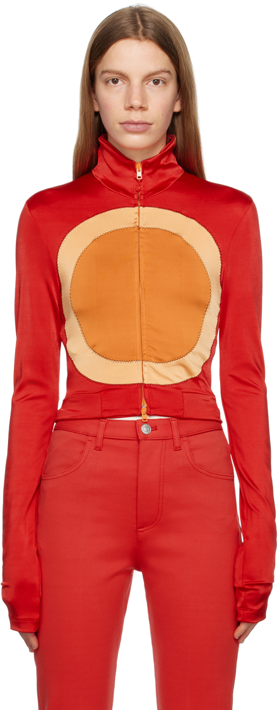Shop Marni Red Circle Track Jacket In 00r51 Fiery Red