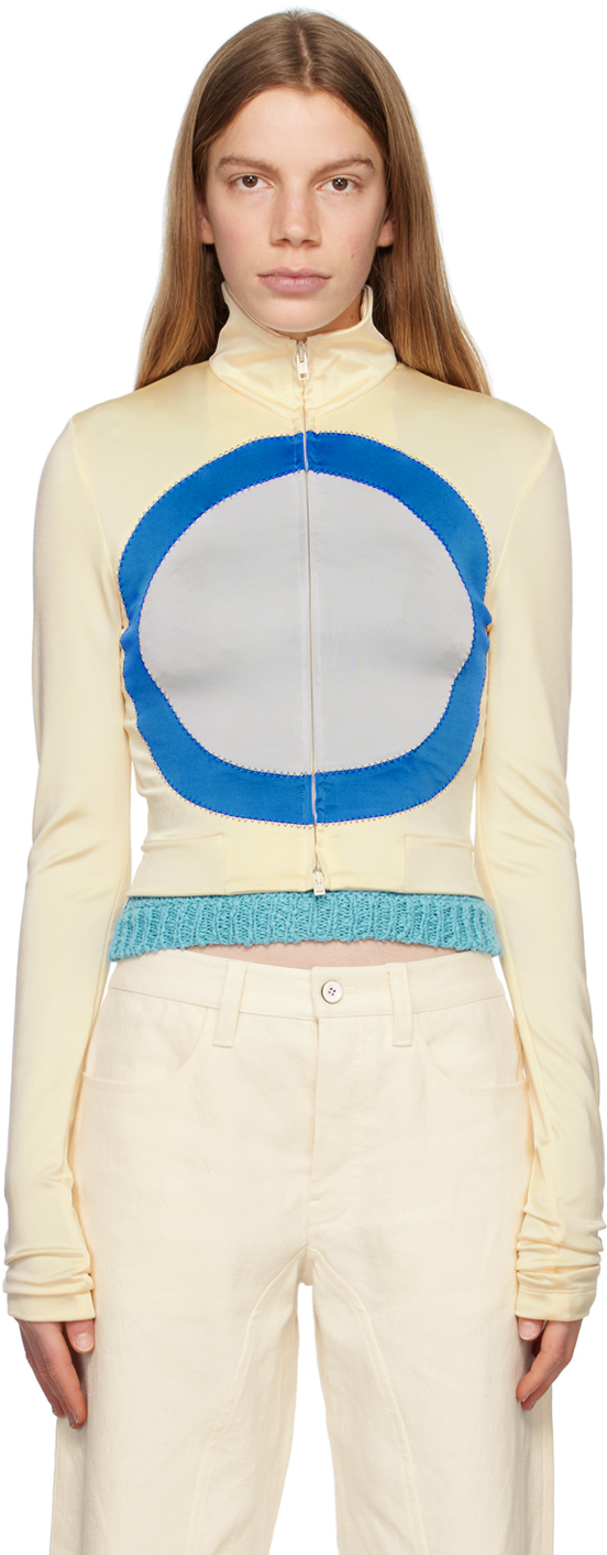 Marni Off-white Circle Track Jacket In 00w10 Pearl