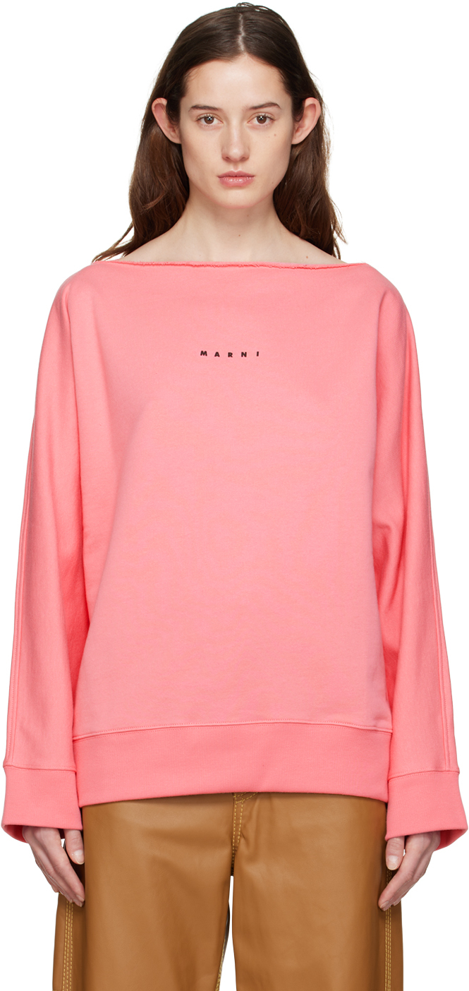 Marni: Pink Boat Neck Sweatshirt | SSENSE