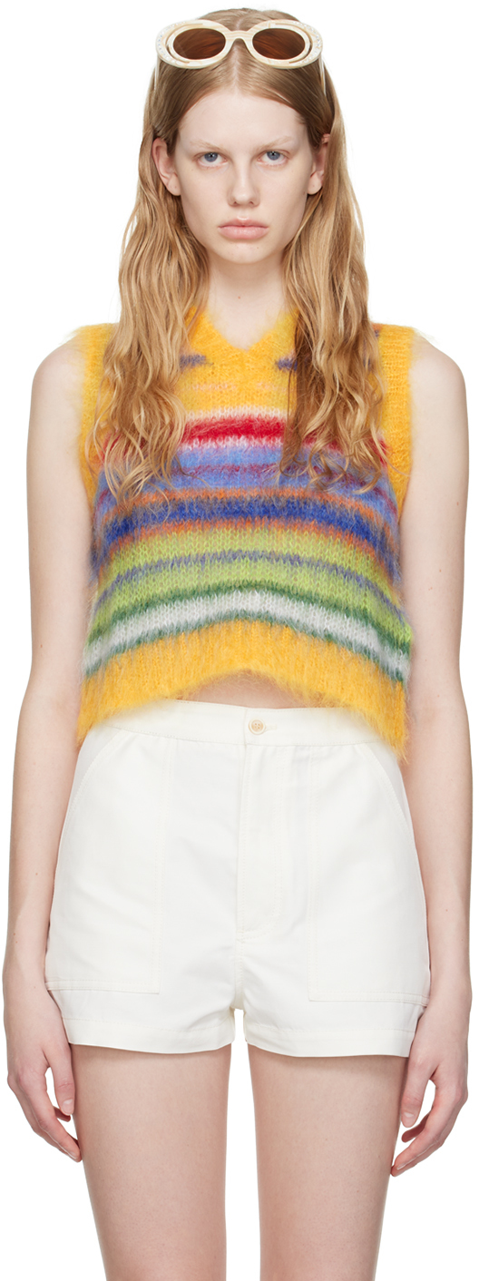 Marni Sleeveless Striped Wool Sweater In Multicolour