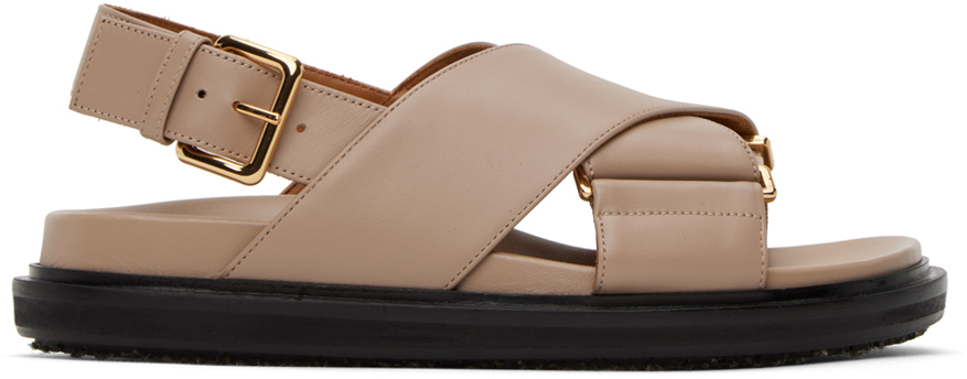 Shop Marni Beige Fussbett Sandals In 0t714 Desert Beige