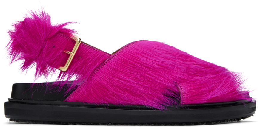 Marni Pink Fussbett Sandals In 00c57 Fuchsia