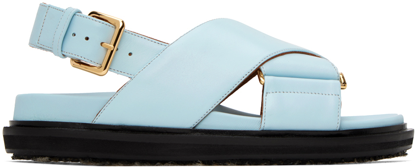 Shop Marni Blue Fussbett Sandals In 00b39 Powder Blu
