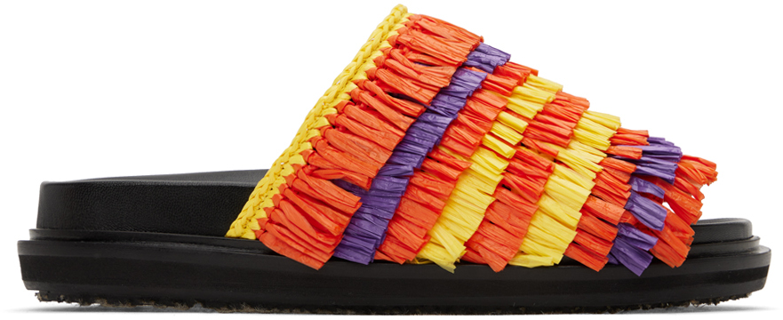 Orange & Yellow Fussbett Sandals by Marni on Sale