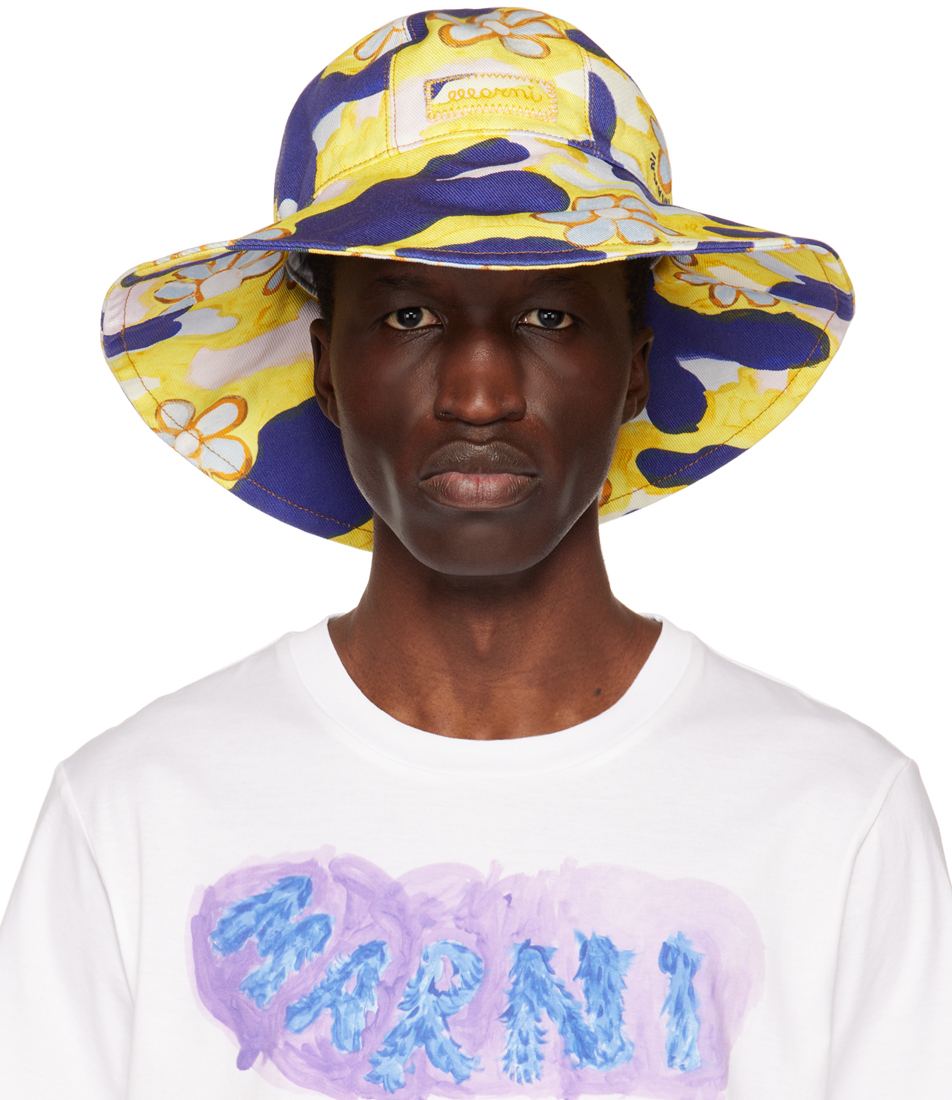 Marni Yellow Cloudyflower Bucket Hat In Cay20 Lemmon