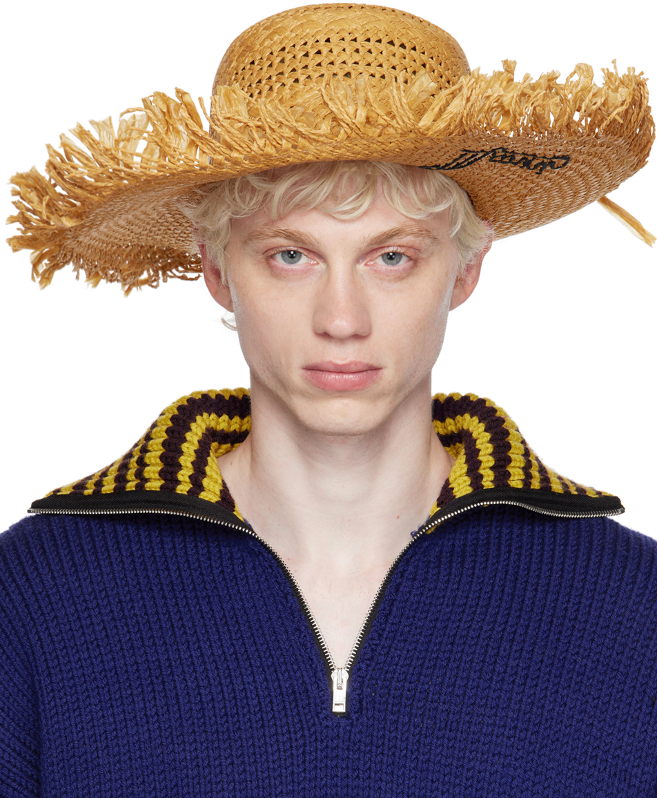 Beige Embroidered Hat