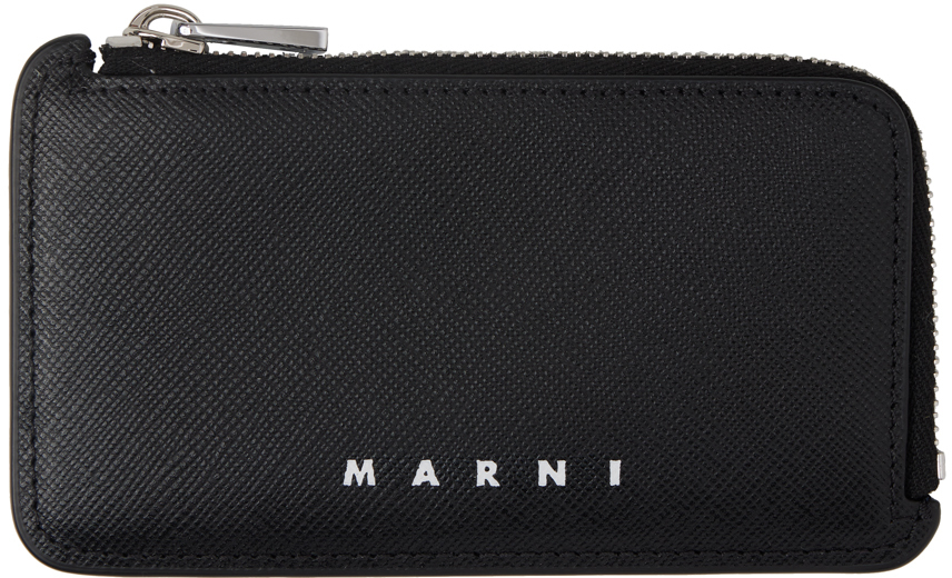 Marni Navy & Black Saffiano Leather Card Holder