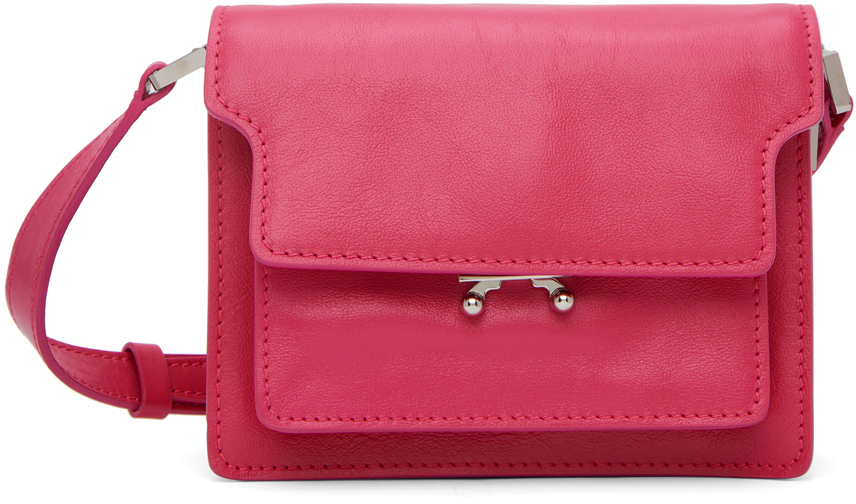 MARNI: Trunk Soft bag in tumbled leather - Pink  Marni mini bag  SBMP0103Q5P2644 online at