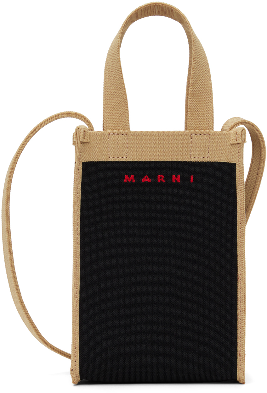 Marni Black & Beige Mini Crossbody Bag