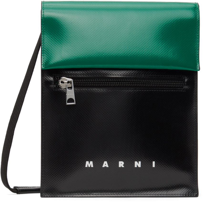 Marni Black & Green Mini Crossbody Bag SSENSE UK