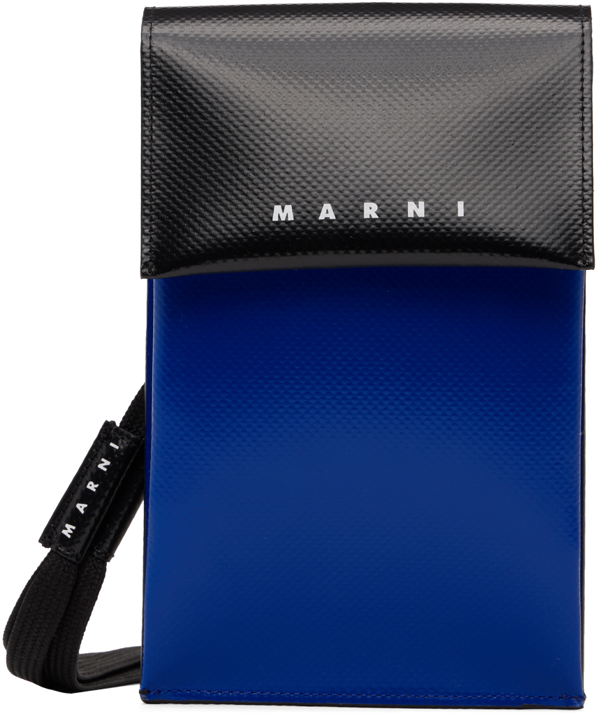 Marni Black & Blue Logo Phone Holder