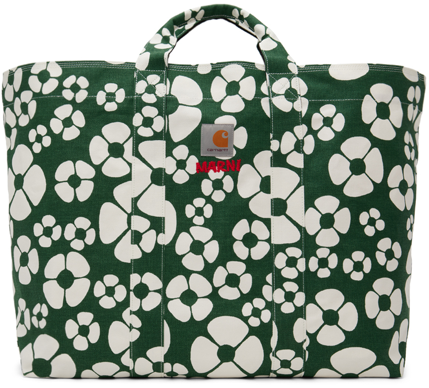 Marni Green Carhartt Wip Edition Shopping Tote In