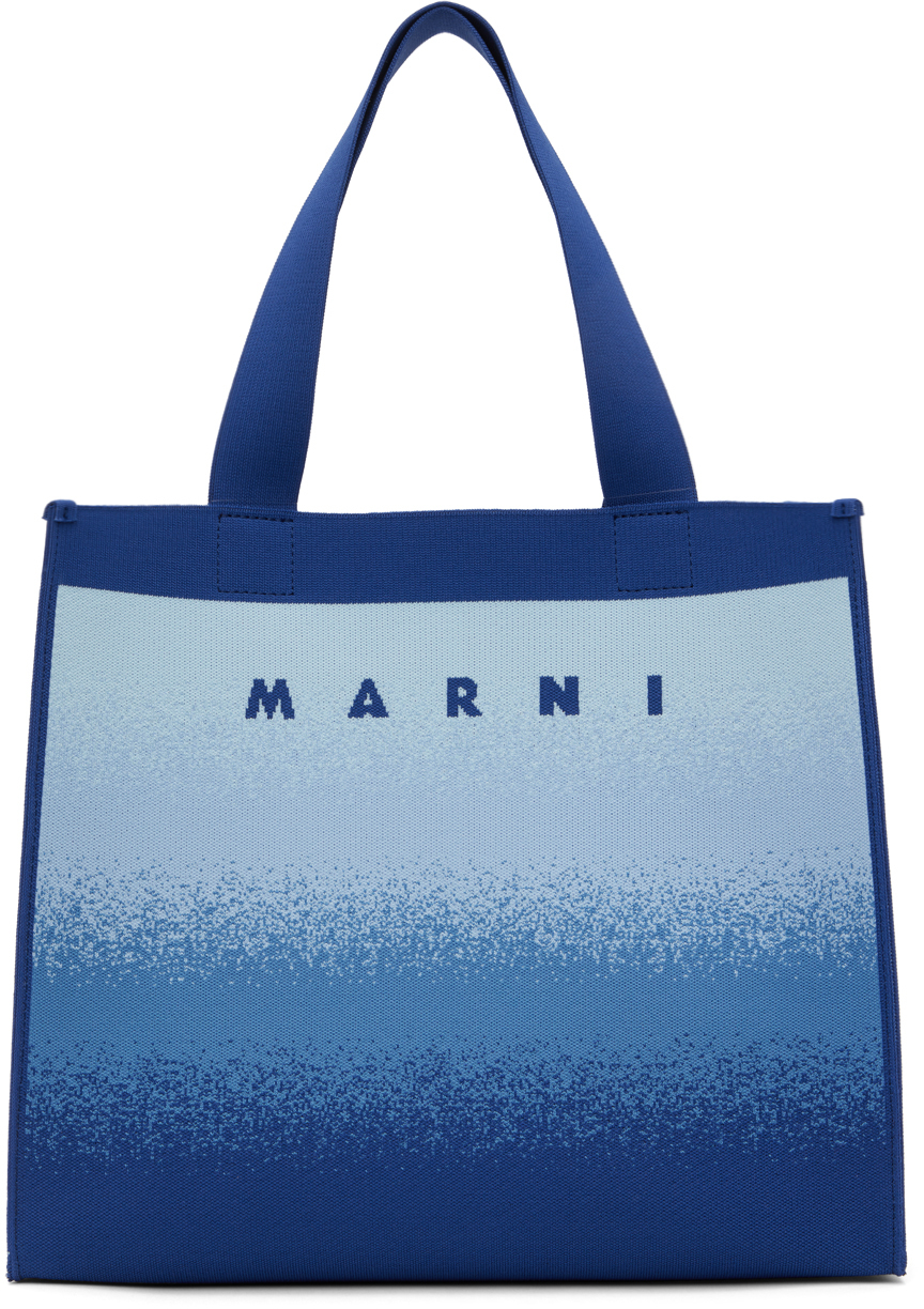 Marni Blue Shopping Tote In Zo535 Royal/powder B