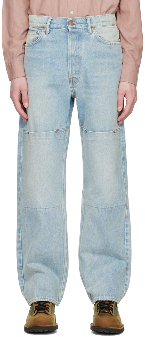 Carson Wach Blue 'the Original 333' Jeans In Sun Bleached Indigo