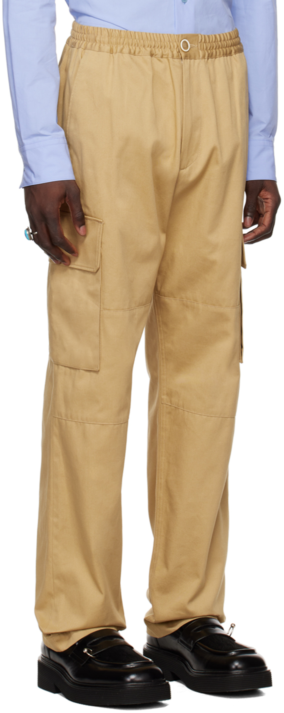 Marni Beige Drawstring Cargo Pants In 00m02 Pompeii